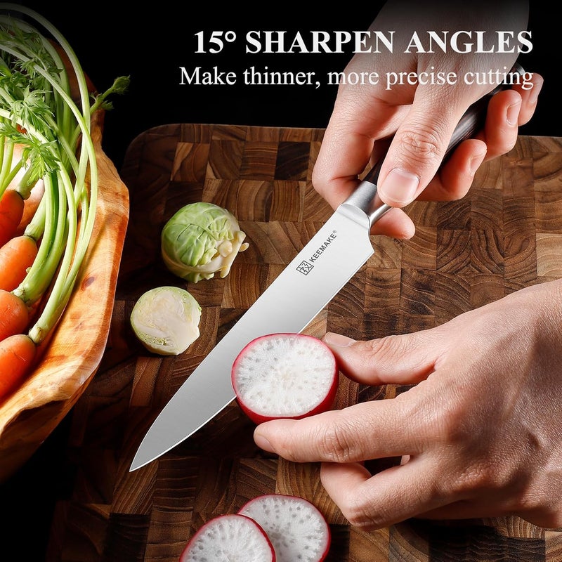 KEEMAKE Utility Knife 6 inch, Paring Knife with German High Carbon Stainless Steel 1.4116 Blade, Fruit Knife with Pakkawood Handle Small Kitchen Knives with Gift Box - Image 5